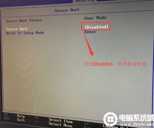 Secure Boot回车设置成Disabled Secure Boot回车设置成Disabled