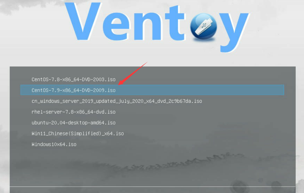选择centos7系统回车 选择centos7系统回车