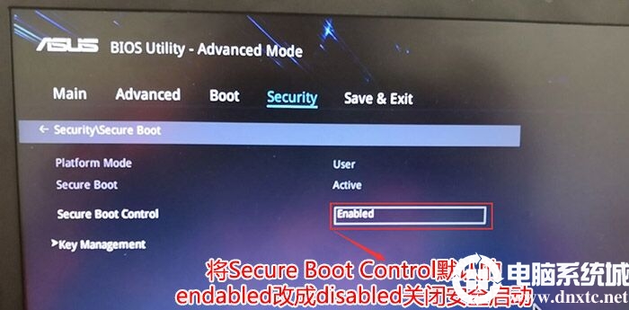 把Secure Boot control选enabled改为disabled关闭安全启动 把Secure Boot control选enabled改为disabled关闭安全启动